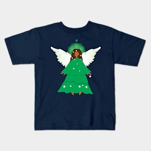 Green Xmas Angel Kids T-Shirt